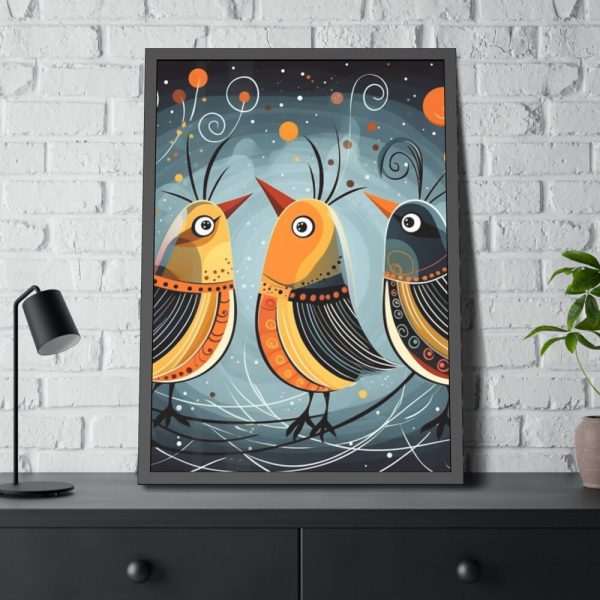93830-23.jpg Three Cute Bird Characters I Framed Poster