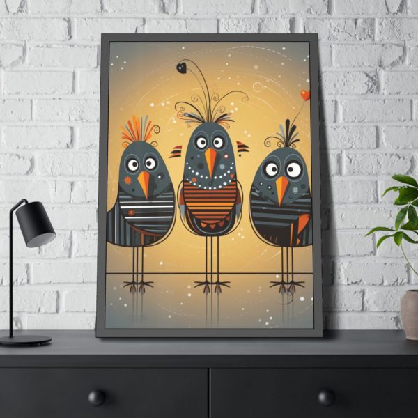 93830-27.jpg Three Cute Bird Characters II Framed Poster