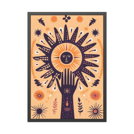 Retro Hippie Boho Sun Framed Poster