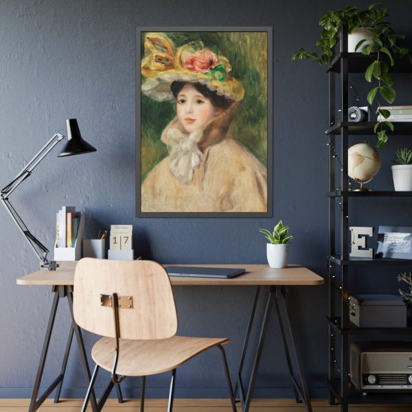 Woman With Capeline by Pierre-Auguste Renoir Framed Poster