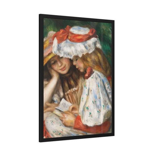 Two Girls Reading by Pierre-Auguste Renoir Framed Poster