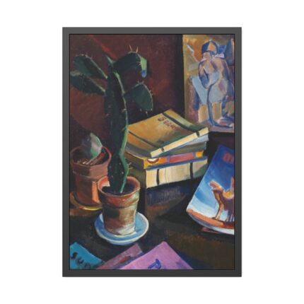 Books on Table Framed Poster