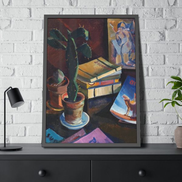 93831-115.jpg Books on Table Framed Poster
