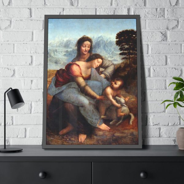 Leonardo da Vinci's The Virgin and Child with Saint Anne Framed Poster