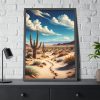 93831-123.jpg Desert Landscape With Cacti Framed Poster