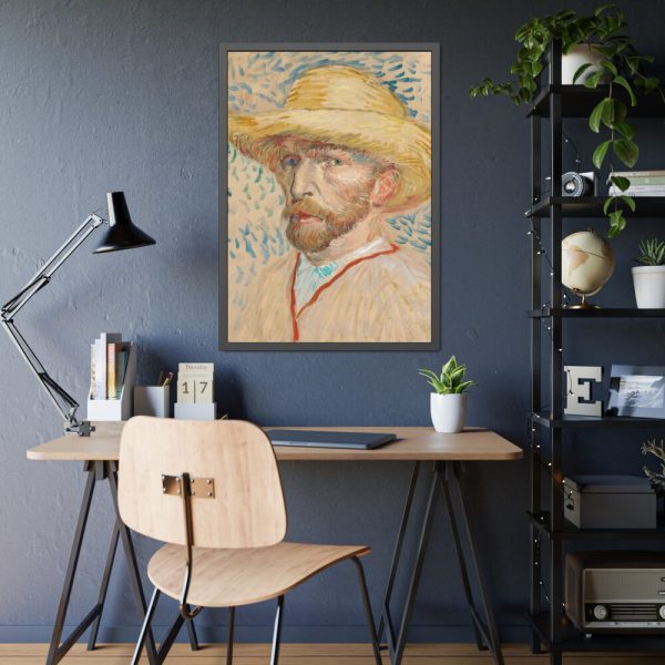 93831-134.jpg Vincent van Gogh's Self-Portrait with a Straw Hat Framed Poster
