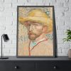 93831-135.jpg Vincent van Gogh's Self-Portrait with a Straw Hat Framed Poster