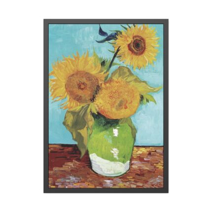 Vincent van Gogh's Vase with Three Sunflowers Framed Poster