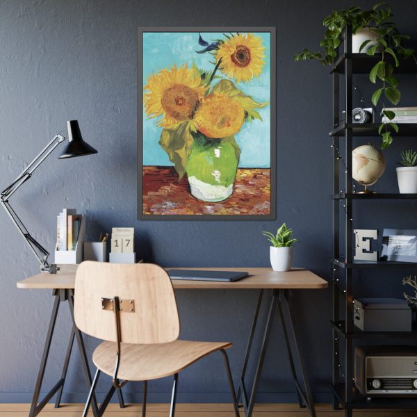 93831-138.jpg Vincent van Gogh's Vase with Three Sunflowers Framed Poster