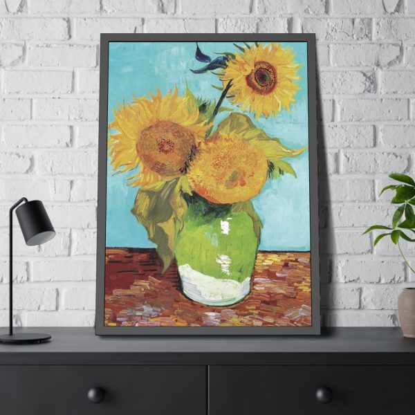 93831-139.jpg Vincent van Gogh's Vase with Three Sunflowers Framed Poster