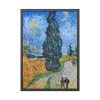 93831-148.jpg Vincent van Gogh's Road with Cypress and Star Framed Poster