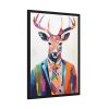93831-185.jpg Funny Male Deer In Clothes Framed Poster