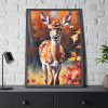 93831-191.jpg Fawn Deer Autumn Framed Poster