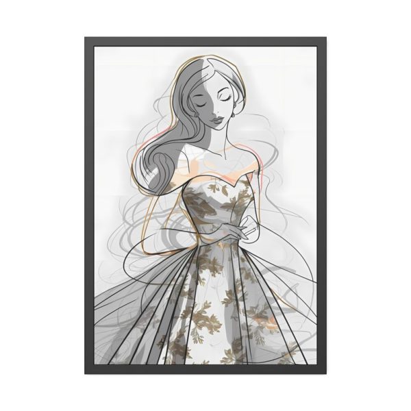 Woman With Long, Flowing Hair Framed Poster