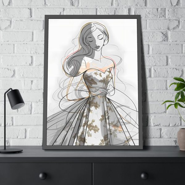 Woman With Long, Flowing Hair Framed Poster
