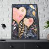 Boho Valentine Art Framed Poster