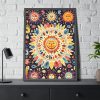 93831-7.jpg Orange, Yellow and Blue Illustration of Suns Framed Poster