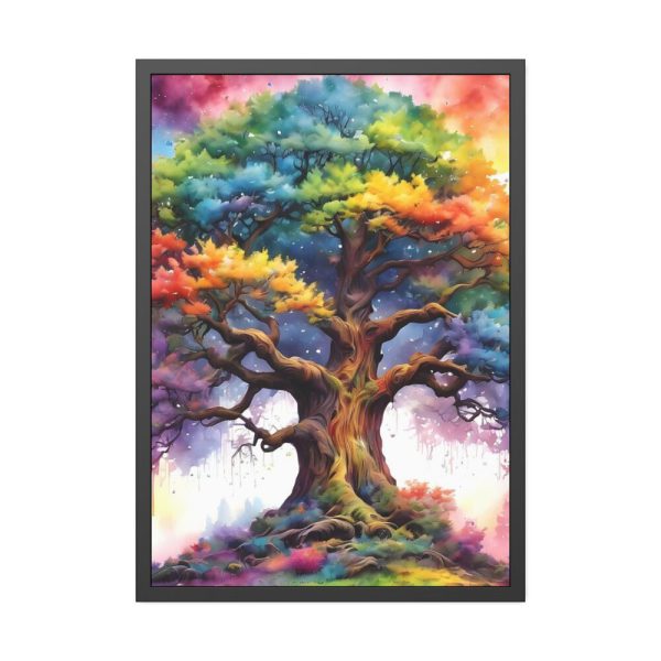 Tree of Life Watercolor Landscape Framed Poster