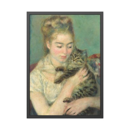 Pierre-Auguste Renoir's Woman with a Cat  Framed Poster