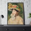 Woman With Capeline by Pierre-Auguste Renoir Framed Poster
