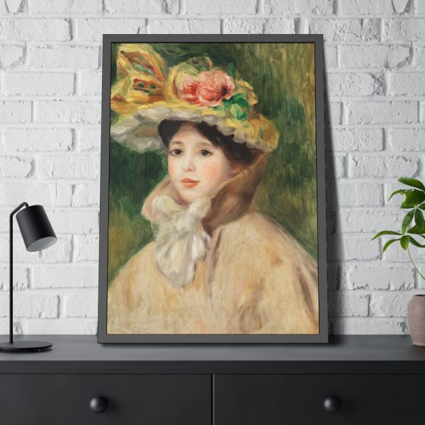 Woman With Capeline by Pierre-Auguste Renoir Framed Poster