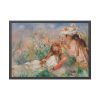 Girls in the Grass Arranging a Bouquet by Pierre-Auguste Renoir Framed Poster