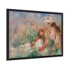 Girls in the Grass Arranging a Bouquet by Pierre-Auguste Renoir Framed Poster