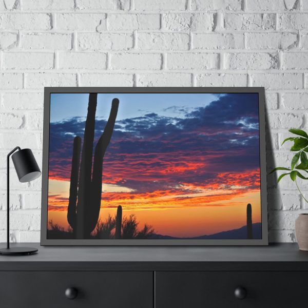 93854-135.jpg Cactus Sunrise Desert Framed Poster