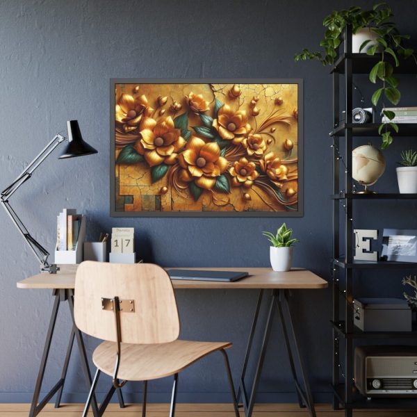 Vibrant orange Flowers Arranged in a Vase Framed Poster