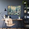 93854-166.jpg Vintage Art Painting of Colder Cactus Desert Landscape Framed Poster