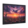 93854-181.jpg Cacti and Red Sky in Desert Framed Poster