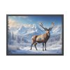 93854-260.jpg Deer Stands in the Snow Framed Poster