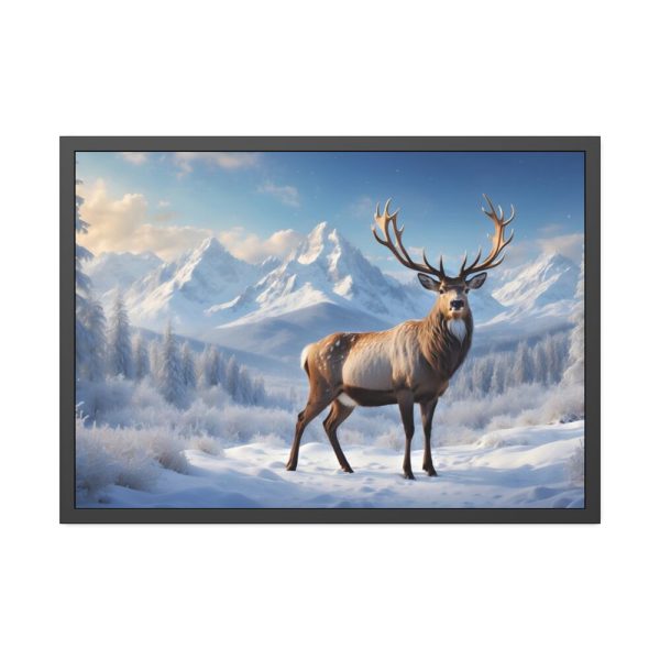 93854-260.jpg Deer Stands in the Snow Framed Poster