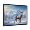 93854-261.jpg Deer Stands in the Snow Framed Poster