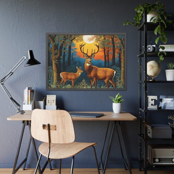 93854-266.jpg Deer and Deer in the Forest Framed Poster
