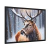 93854-269.jpg Deer Christmas Winter Forest Framed Poster