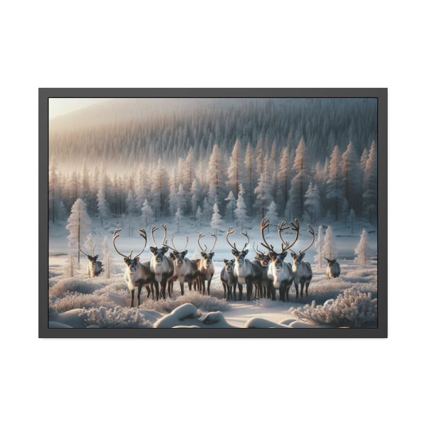 93854-280.jpg Reindeer in a Snowy Landscape Framed Poster