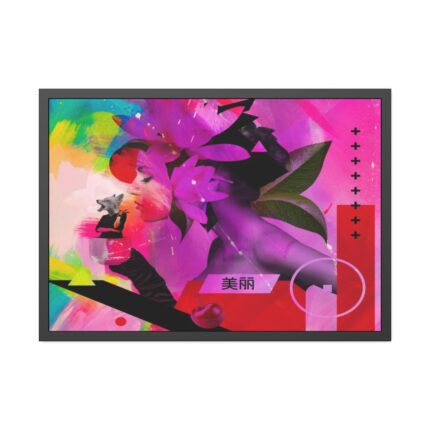 Woman And a Fox in Cup Overlay Framed Poster