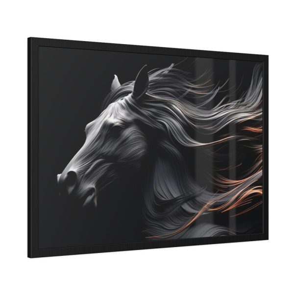 93854-73.jpg Black Spanish Horse Framed Poster
