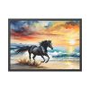 93854-80.jpg Horse Galloping On Beach Framed Poster