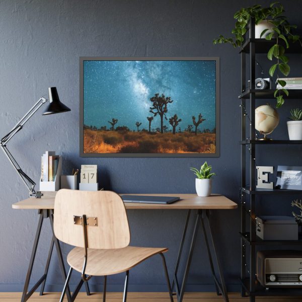93855-141.jpg Starry Sky Night With Cactus Framed Poster