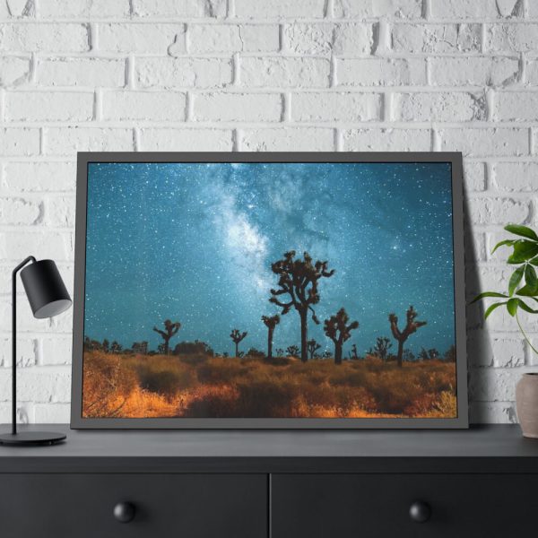 93855-142.jpg Starry Sky Night With Cactus Framed Poster