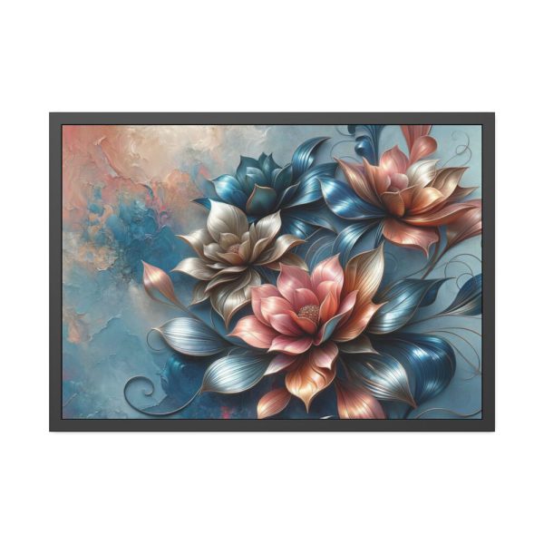 93855-155.jpg Metallic-Textured Flowers in Abstract Style Framed Poster