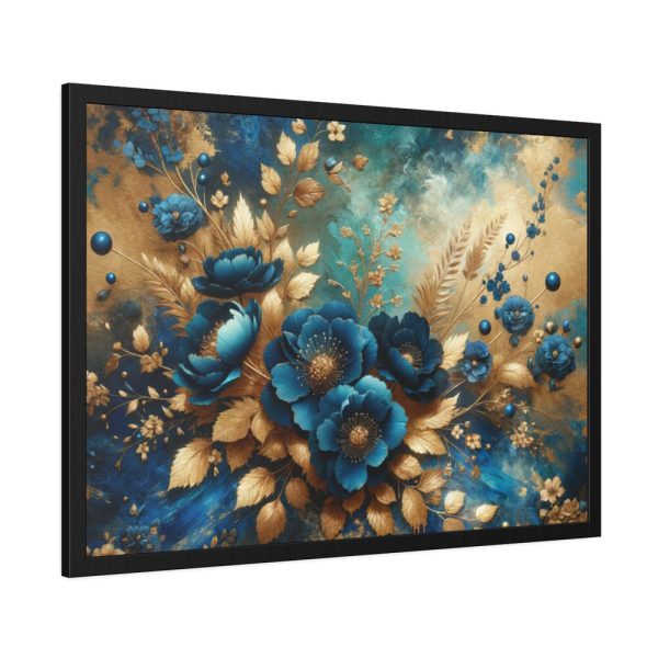 93855-160.jpg Rich Blue Flowers and Gold Accents Framed Poster