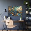 93855-161.jpg Rich Blue Flowers and Gold Accents Framed Poster