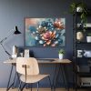Vibrant Golden Flowers With a Glossy Metallic Finish Framed Poster