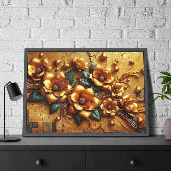 Vibrant orange Flowers Arranged in a Vase Framed Poster