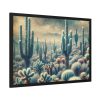 93855-184.jpg Vintage Art Painting of Colder Cactus Desert Landscape Framed Poster