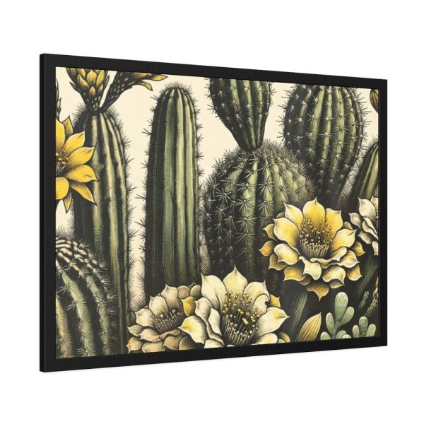 93855-188.jpg Vintage-Style Illustration of Cacti With Yellow Flowers Framed Poster