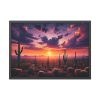 93855-199.jpg Cacti and Red Sky in Desert Framed Poster